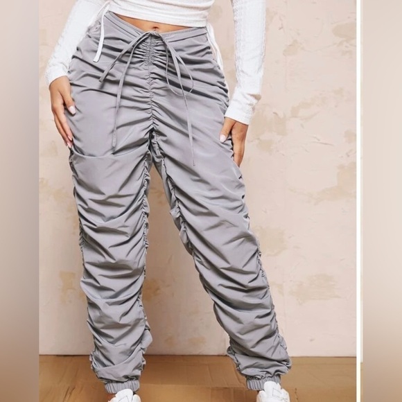 SHEIN Drawstring Waist Stacked Pants. Gray. Medium. NWT - Picture 1 of 3